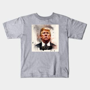 Trump mugshot painting Kids T-Shirt